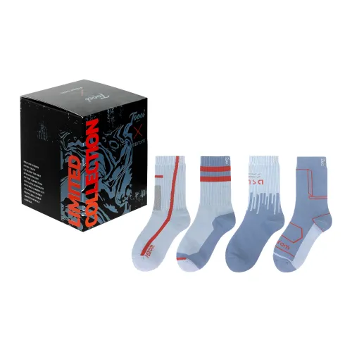 TOOCI 4 шт. Голубо-серый Унисекс MID Носки до икры