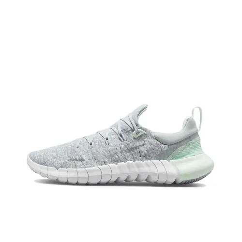 Nike Free Rn 5,0 Амортизаторы Shock противоскользящие устойчивые к истиранию низкий топ кроссовки для бега на длинные дистанции женские серо-зеленые