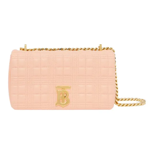 Burberry Lola Сумка Металлическая Цепочка Овечья Шкура Сумка Сумка через плечо Сумка через плечо Маленькая Женская Персиково-Розовая