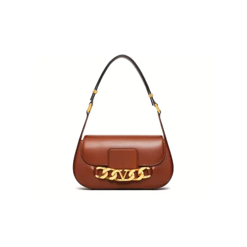 Valentino Vlogo Корова Кожа Ручная Сумка Сумка через плечо Сумка Сумка через плечо Женская Коричневая