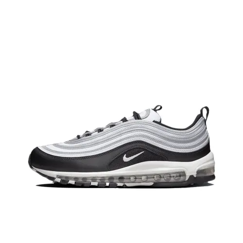 Nike Air Max 97 Амортизация Устойчивый к истиранию Дышащие Низкие Кроссовки для бега Мужские Белый Черный