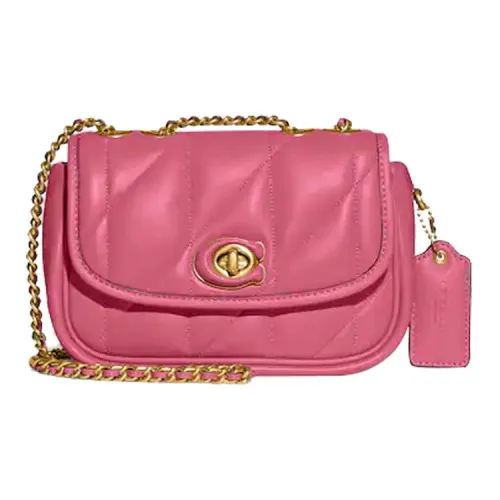 COACH Pillow Nappa Мягкая кожа Сумка через плечо Сумка на плечо Женская Розовая