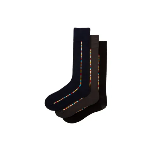 Paul Smith 1 комплект 3 пачки Черный, Коричневый, Темно-синий Синий Мужские носки MID до икры