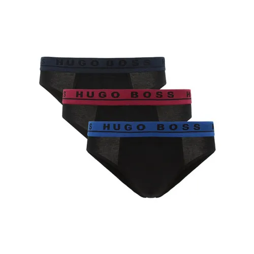 Hugo Boss 1 комплект 3 шт Черный Синий Черный Красный Черный Фиолетовый Мужские трусы-бикини