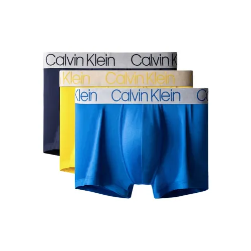 Calvin Klein 1 комплект OF 3 полоски Темно-синий + Синий + Желтый Мужские боксеры