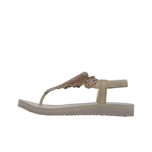 Skechers Meditation Floral Lover One Strap Sandals Women's Gold