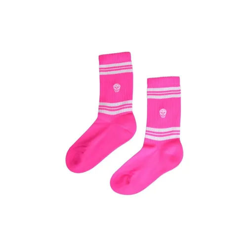 Alexander McQueen Носки до колена Женские 1 упаковка Неоново-розовый