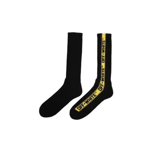 Off Белый SS22 Черный 1 Пачка Мужские Носки до икры MID