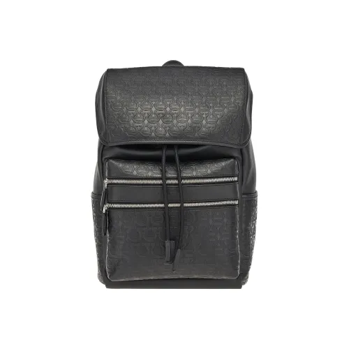 FERRAGAMO Рюкзак из коровьей кожи мужской черный