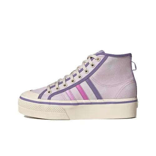 Adidas Originals Платформа MID Противоскользящие амортизаторы Slip Resistant MID Топ Скейтборд Кроссовки Женские Фиолетовый