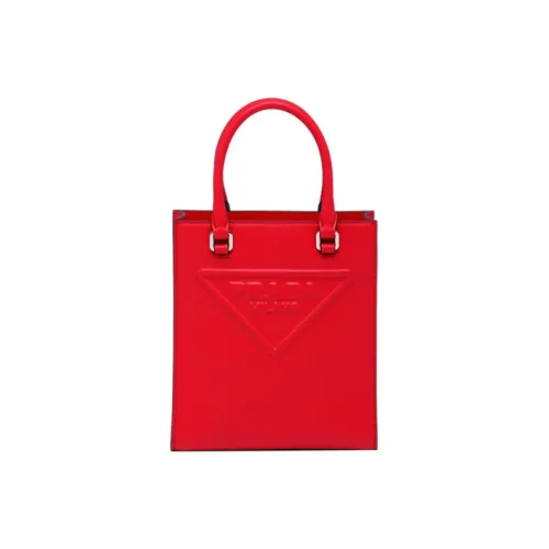 PRADA Кожа Тоут Сумка Сумка для покупок Сумка Женская Красная