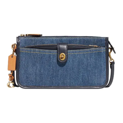 COACH NOA Холст Джинсовая Сумка через плечо Маленькая Женская Джинсовая Синий