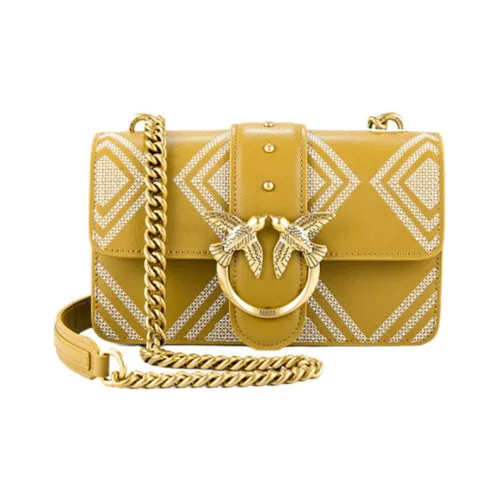 PINKO SIMPLY Овчина Сумка через плечо Женская Горчично-желтая