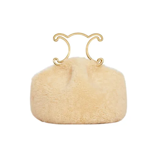 CELINE Triomphe Коровья кожа подкладка бархат клатч женский бежевый натуральный