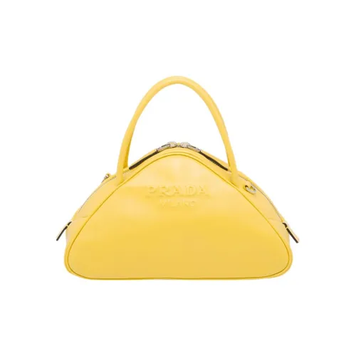 PRADA Triangle Кожа Сумка Сумка через плечо Сумка через плечо Женская Солнечно-желтая