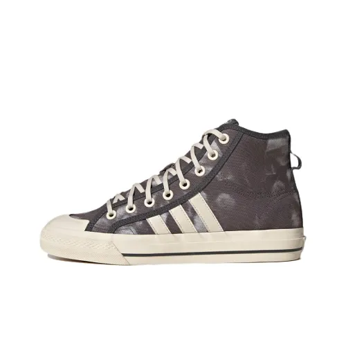 Adidas Originals Nizza Hi Rf Устойчивые к истиранию MID Скейтборд Кроссовки Унисекс Темно-коричневый