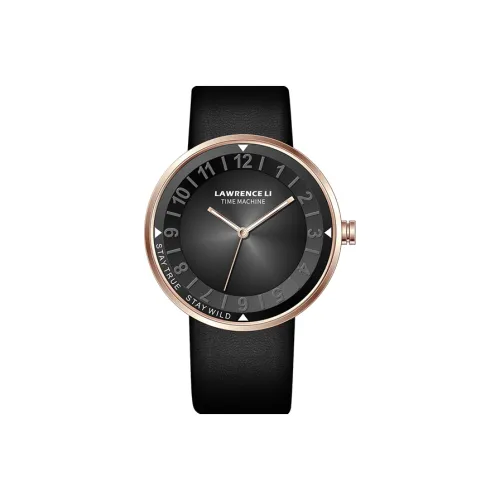 Lawrence Li Time Machine Collection Кварцевый механизм Кожаный ремешок Часы Унисекс Черный циферблат 1 T01 M