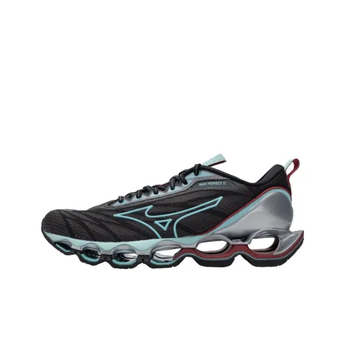 Mizuno Prophecy 11 Амортизация Дышащий Устойчивый к истиранию Противоскользящий Низкий Топ Беговые кроссовки Мужской Черный Синий