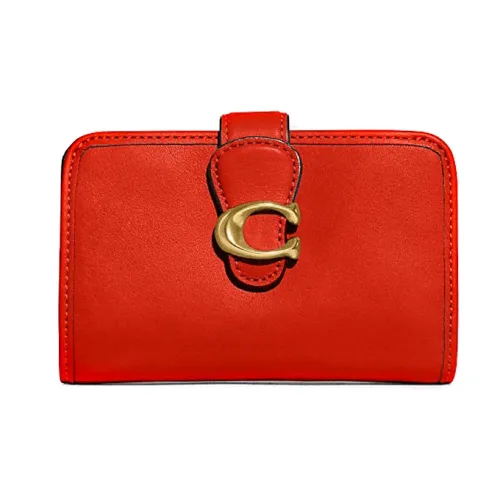 COACH Tabby Гладкая кожа Кошелек Женские Оранжевый Красный