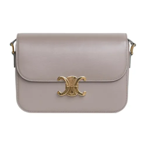 CELINE Triomphe Коровья кожа Ручная сумка Сумка через плечо Сумка на плечо Женская Слоновой серый