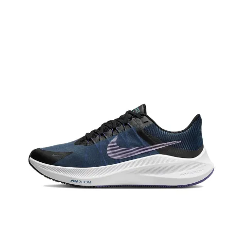 Nike Zoom Winflo 8 Амортизаторы Slip-resistant Abrasion-resistant Низкий топ Беговые кроссовки Женские Синий Фиолетовый