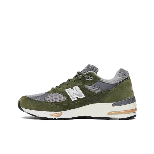 New Balance NB 991 Low Топ Тренировочные Беговые Кроссовки Мужские Серый Зеленый