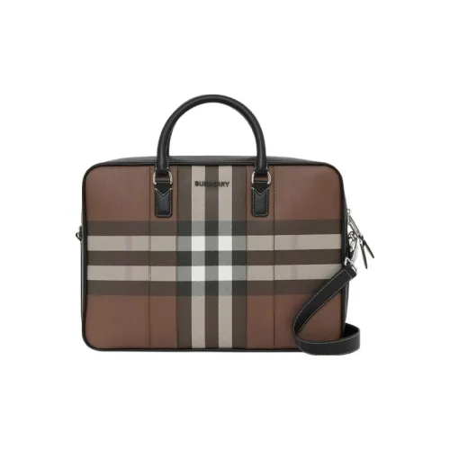 Burberry Клетка с кожаными вставками портфель сумка через плечо сумка стандартная мужская цвет береза коричневый
