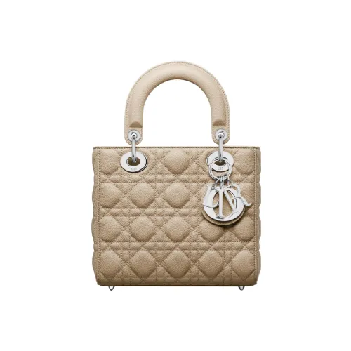 DIOR Lady Dior Grained Телячья кожа Сумка через плечо Сумка Маленькая Женская Натуральный хаки