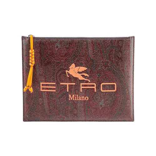 ETRO Хлопок Клатч Женский Коричневый