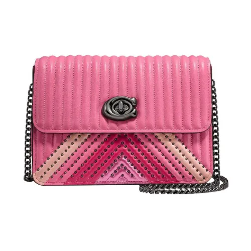 COACH Bowery Кожа Сумка через плечо Маленькая Женская Розовая Многоцветная