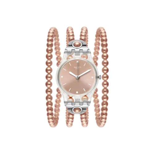 Swatch Quartz Механизм Женские часы 25 мм Золотой циферблат Пластиковый корпус Часы Пластиковый ремешок