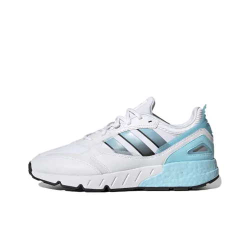 Adidas Originals ZX 1K Boost 2,0 Slip-Resistant Abrasion-Resistant Low Top Casual Running Shoes Unisex White Blue