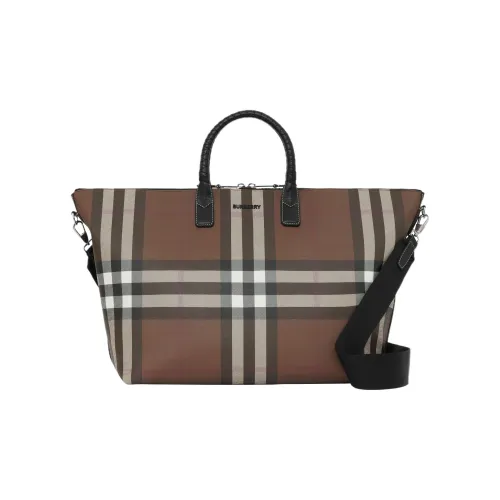 Burberry Хлопок Телячья кожа Путешественная сумка Тоут сумка Сумка для покупок Сумка через плечо Сумка обычная Мужская