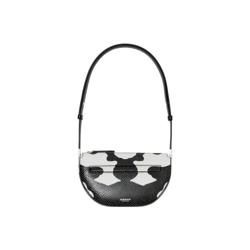 Burberry Lambskin Сумка через плечо Портативная Сумка через плечо Мини Женская Черно-белая Цветовая схема
