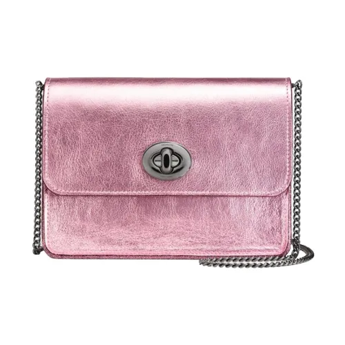 COACH Bowery Телячья кожа Сумка через плечо Маленькая Женская Ярко-розовая