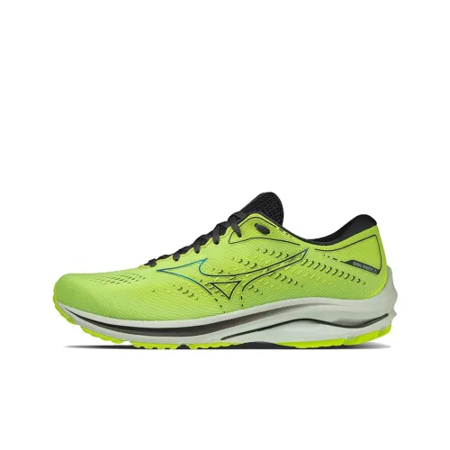 Mizuno Wave Rider 25 Широкий Низкий Топ Беговые кроссовки Мужской Желтый