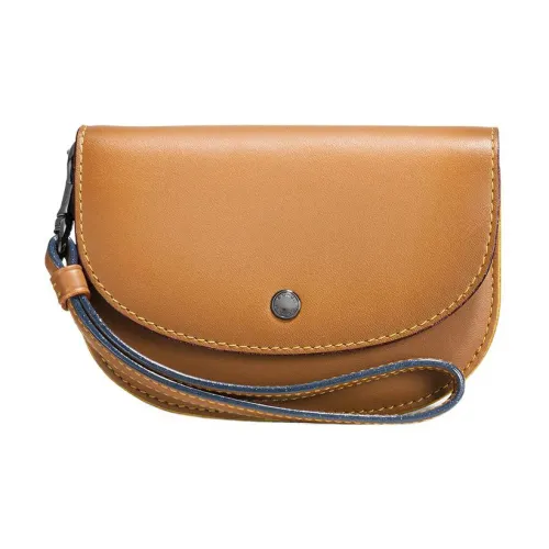 COACH Pouch Кожа Клатч Маленький Женский Коричневый