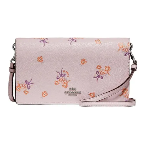 COACH Anna Сумка-конверт из галечной кожи сумка через плечо маленькая женская розовая