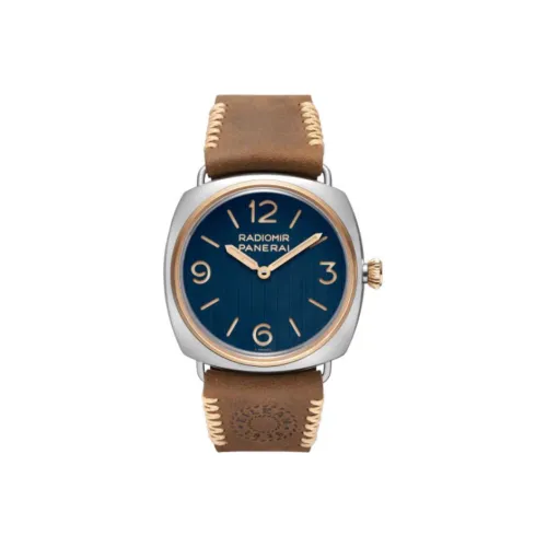 PANERAI RADIOMIR Механизм с ручным заводом Мужские часы Циферблат 45 мм Синий Нержавеющая сталь Корпус Коровья кожа Ремешок