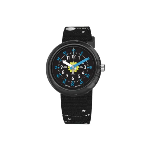Swatch Quartz Механизм Мужские часы Циферблат 31,85 мм Черный Биопластиковый корпус Переработанный ПЭТ Ремешок