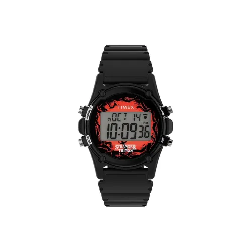 TIMEX Stranger Things Collaboration Наручные часы Кварцевый механизм Смольный ремешок 40 мм Серый циферблат Мужские часы