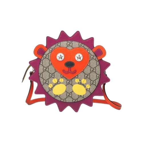 GUCCI Canvas Круглая Сумка Сумка через плечо Стандартная Детская Красная Многоцветная