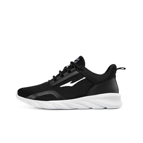 Erke Амортизирующий Нескользящий Износостойкий Дышащий и Легкий Низкий Топ Беговые кроссовки Мужские Черный Белый