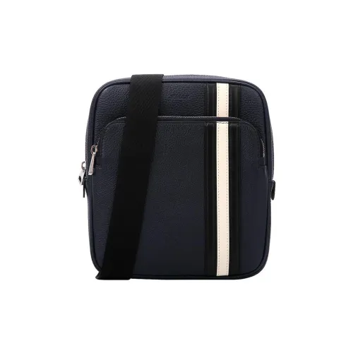 BALLY Кожа Курьерская Сумка Сумка через плечо Мужская Темно-синяя