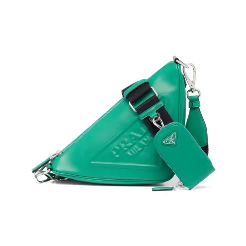 PRADA Triangle Leather Triangle Bag Shoulder Bag Men's Mango
