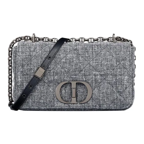 DIOR Caro Linen Сумка через плечо Сумка через плечо Сумка для ношения на плече Средний Женская Серый