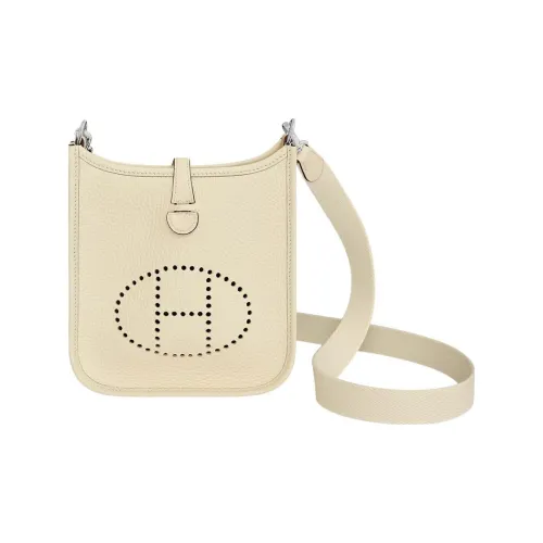 HERMES Evelyne Taurillon Clemence Коровья кожа Сумка через плечо Сумка на плечо Женская Кремово-белая