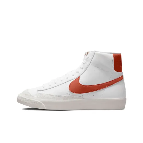 Nike Blazer 77 Противоскользящие Устойчивые к истиранию MID Топ Скейтборд Кроссовки Мужские Белый Оранжевый