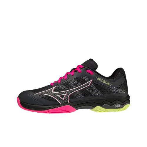Mizuno Wave Exceed Light AC Амортизаторы Shock противоскользящие устойчивые к истиранию низкий топ теннисные кроссовки женские черно-розовые