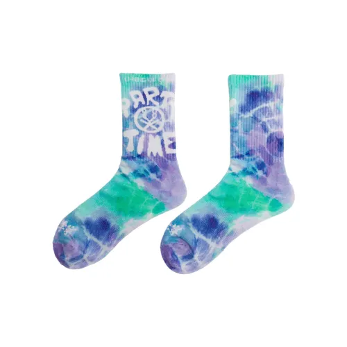 Носки до колена LINING унисекс синие-фиолетовые с принтом по всей поверхности